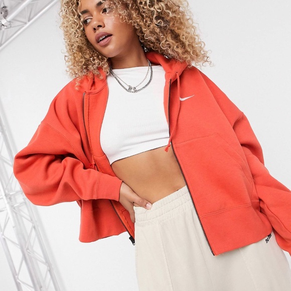 Nike Essentials Cropped Zip Up Sweatshirt Spring - Picture 1 of 6